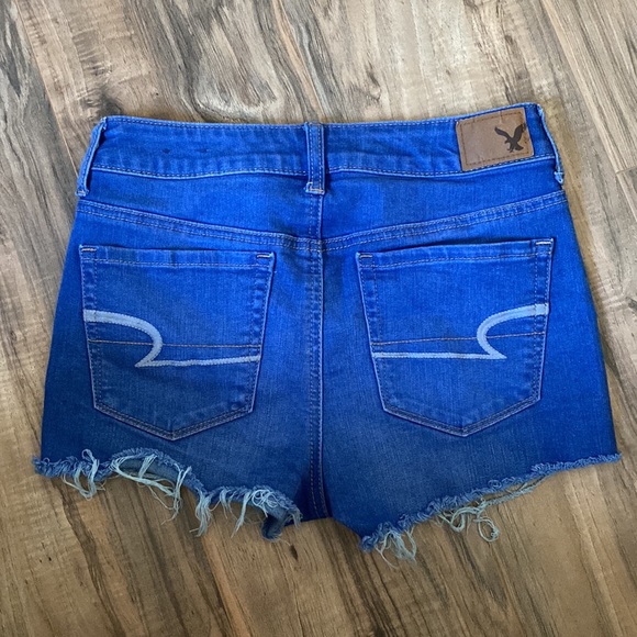 blue american eagle outfitters super stretch hi-rise shortie size 4 - Picture 2 of 2
